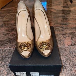 Guiseppe Zanotti Gold Heels